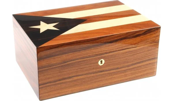 Humidor Gentili Bandera de Cuba Incrustada para 30 Puros