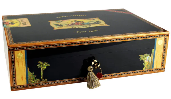 Humidor Elie Bleu Flor de Alba Sicomoro Negro 100 Puros