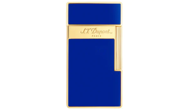 Encendedor S.T. Dupont Biggy Lacado Azul Dorado 025005