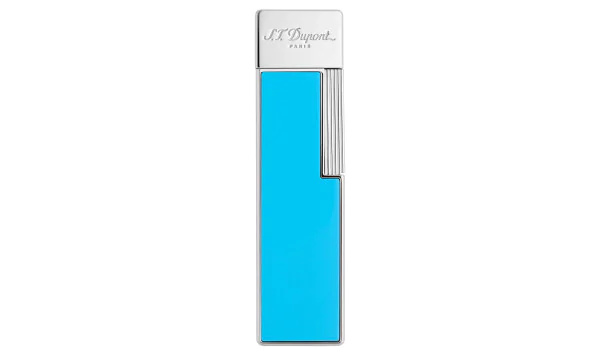 Encendedor S.T. Dupont Twiggy Lacado Azul Claro Cromado 030007