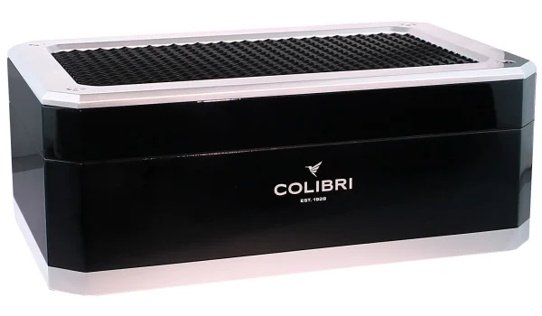 Humidor Colibri Rally negro y plata